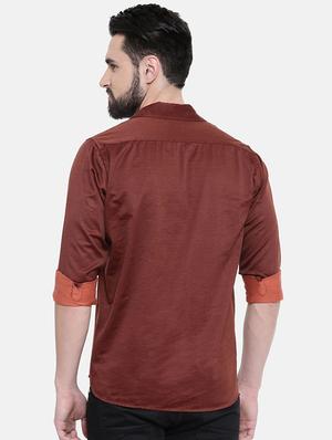 red solid casual shirt - 16268437 - Standard Image - 3
