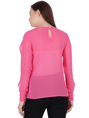 keyhole back slit sleeves top - 16269512 - Standard Image - 3