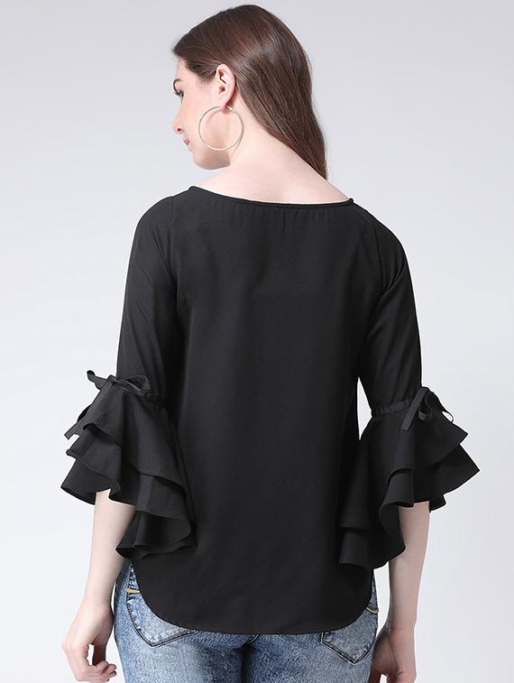 layered ruffle boat neck top - 16269567 - Zoom Image - 3