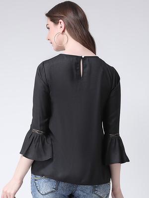 lace string flute sleeves top - 16269569 - Standard Image - 3