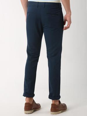 blue solid chinos - 16269683 - Standard Image - 3