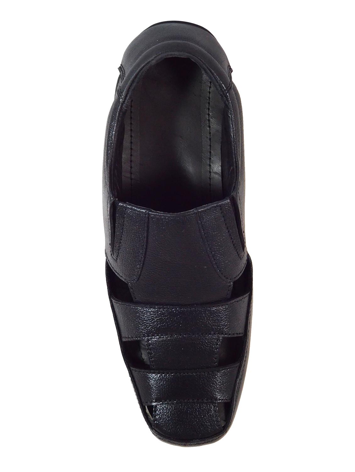 black leather slip on sandals - 16269821 - Zoom Image - 3
