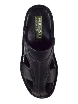 black leather slip on sandals - 16269829 - Standard Image - 3