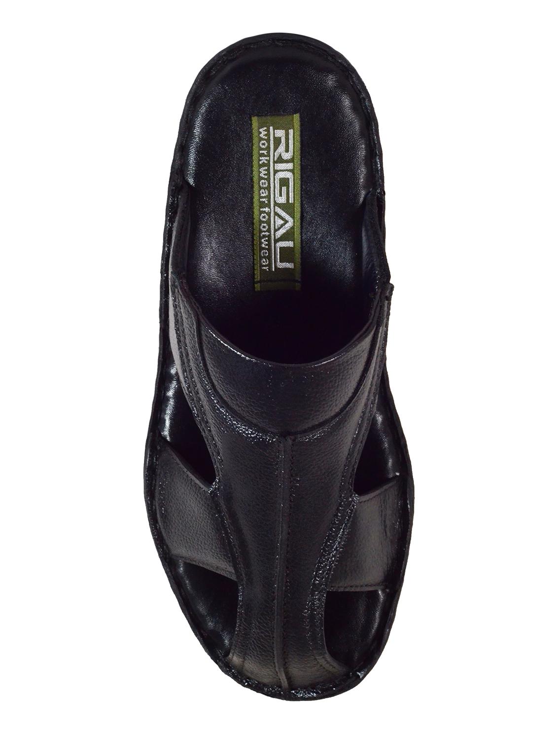 black leather slip on sandals - 16269829 - Zoom Image - 3