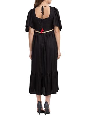 tie back gathered maxi dress - 16270494 - Standard Image - 3