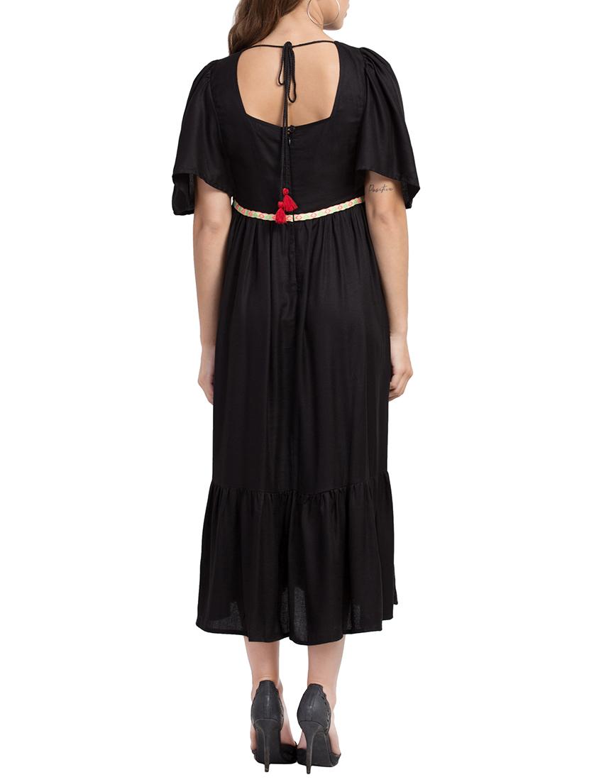tie back gathered maxi dress - 16270494 - Zoom Image - 3