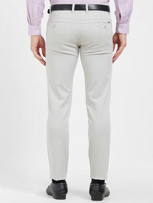 grey flat front casual trouser - 16270645 - Standard Image - 3