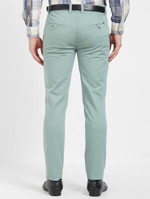 green flat front casual trouser - 16270659 - Standard Image - 3