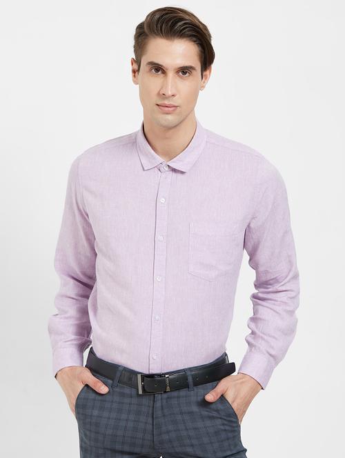 purple solid formal shirt - 16270693 - Standard Image - 1