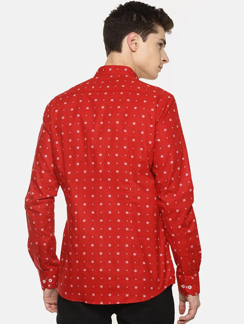 red printed casual shirt - 16271032 - Zoom Image - 3
