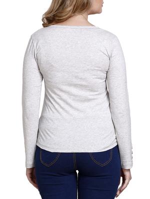 Button detail long sleeves tee - 16271164 - Standard Image - 3