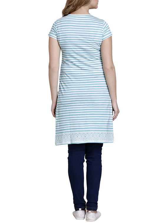 Front slit striped tunic - 16271166 - Zoom Image - 3