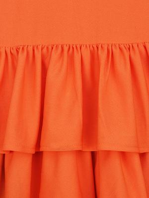 orange cotton blend frock - 16271725 - Standard Image - 3