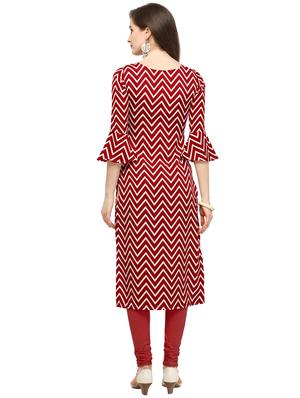 Chevron straight kurta - 16272134 - Standard Image - 3