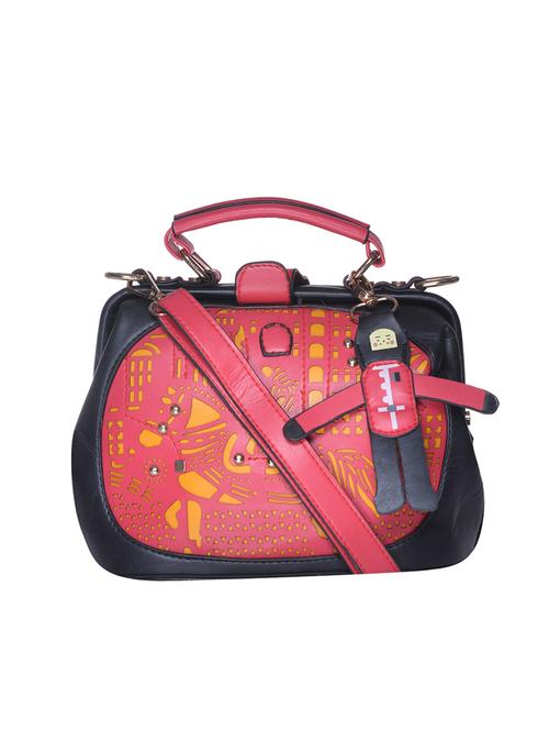 pink leatherette (pu) regular handbag - 16272171 - Very Small Image - 1