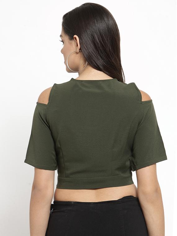 Criss cross cold shoulder crop top - 16272291 - Zoom Image - 3