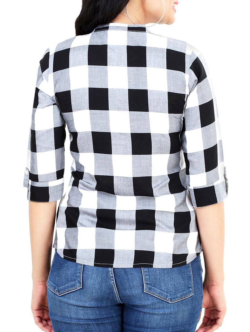 Checkered straight kurti - 16272696 - Zoom Image - 3