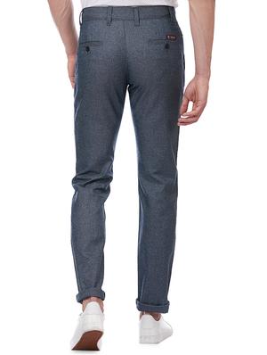 blue solid chinos - 16273053 - Standard Image - 3