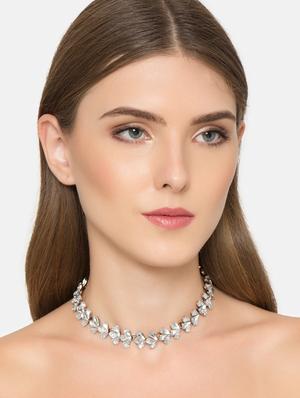 silver metal short necklace - 16273679 - Standard Image - 3
