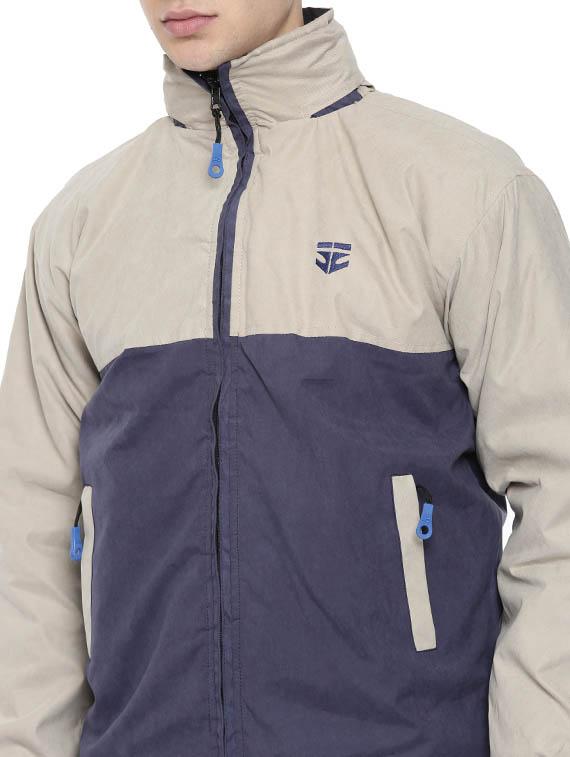 navy blue polyester color block casual jacket - 16273763 - Zoom Image - 6