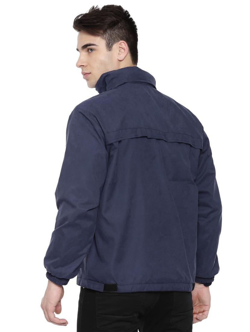 navy blue polyester reverisble casual jacket - 16273765 - Zoom Image - 3