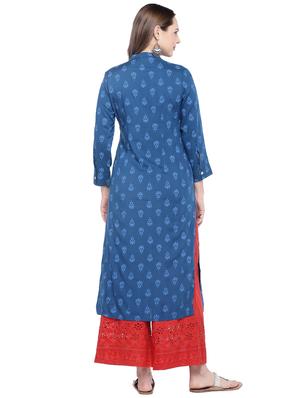 pintucks printed kurta - 16274225 - Standard Image - 3