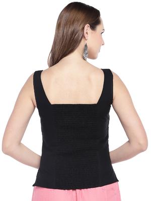 boat neck embroidered detail top - 16274313 - Standard Image - 3