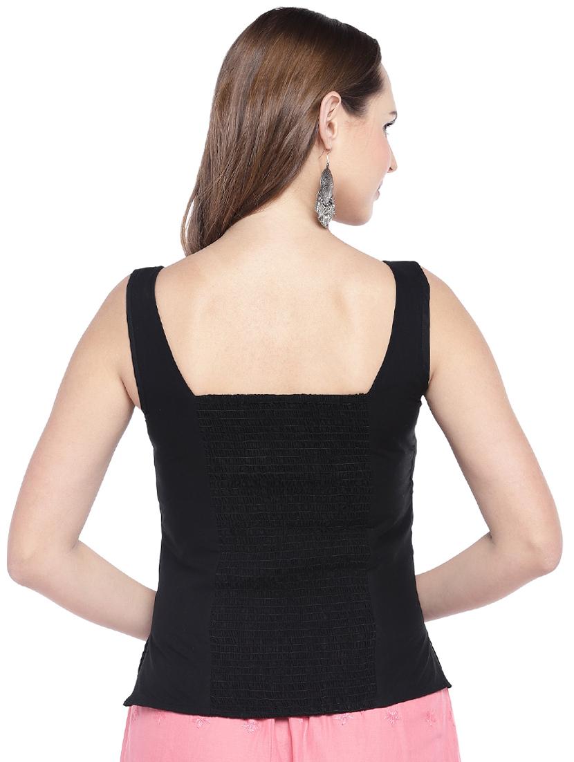 boat neck embroidered detail top - 16274313 - Zoom Image - 3