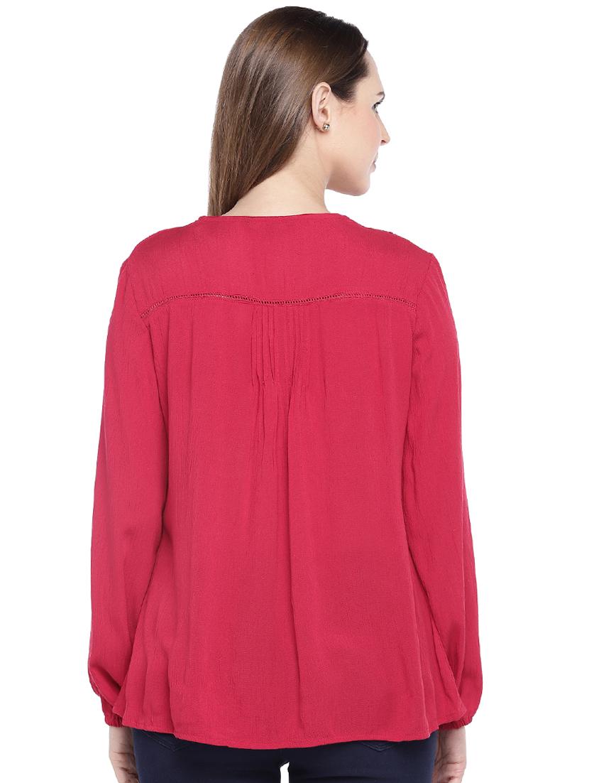 ruffle detail pin tucked top - 16274326 - Zoom Image - 3