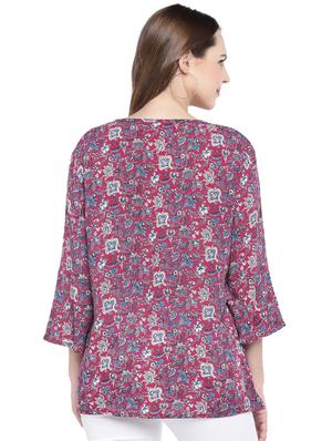 tie up neck a-line tunic - 16274327 - Standard Image - 3