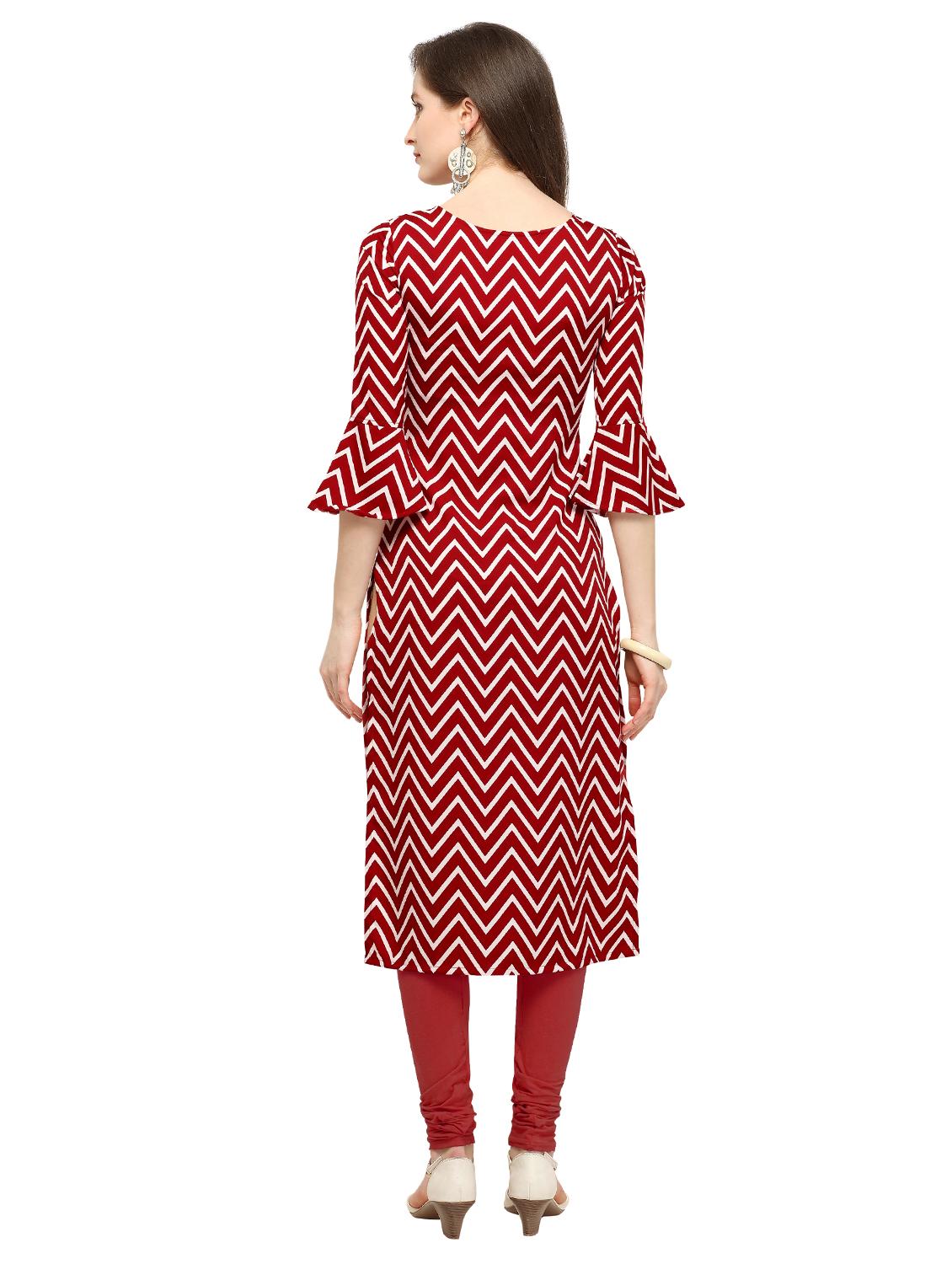 chevron straight kurta - 16274455 - Zoom Image - 3