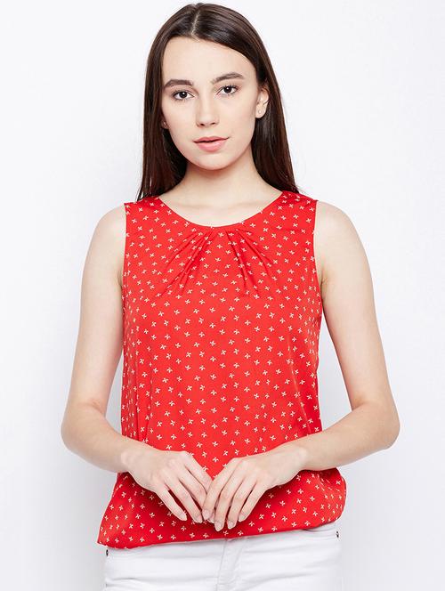 cut out detail ditsy floral top - 16274810 - Standard Image - 1