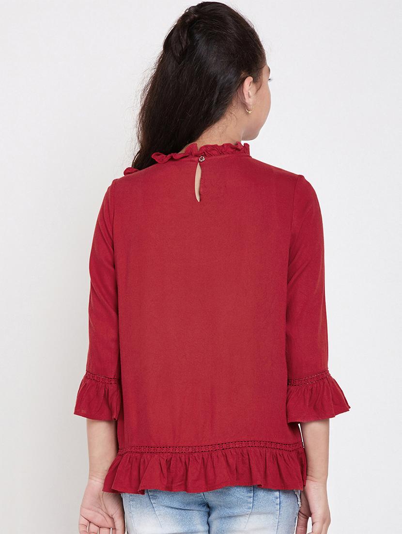 red viscose regular top - 16274930 - Zoom Image - 3