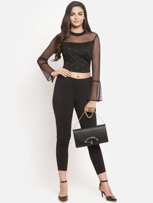 key hole embellished crop top - 16274979 - Standard Image - 3