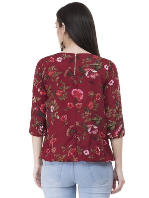 pleat detail foral regular top - 16275239 - Standard Image - 3