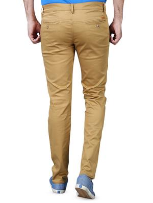 beige solid flat front casual trouser - 16275266 - Standard Image - 3
