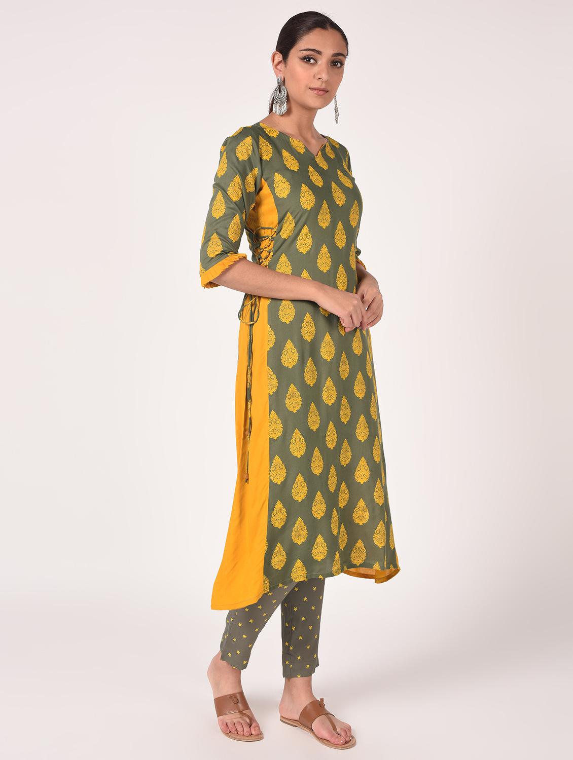 printed kurta pant set - 16276099 - Zoom Image - 3