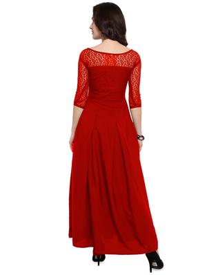 Boat neck pleated maxi dress - 16276937 - Standard Image - 3