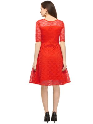 floral lace flared dress - 16276949 - Standard Image - 3