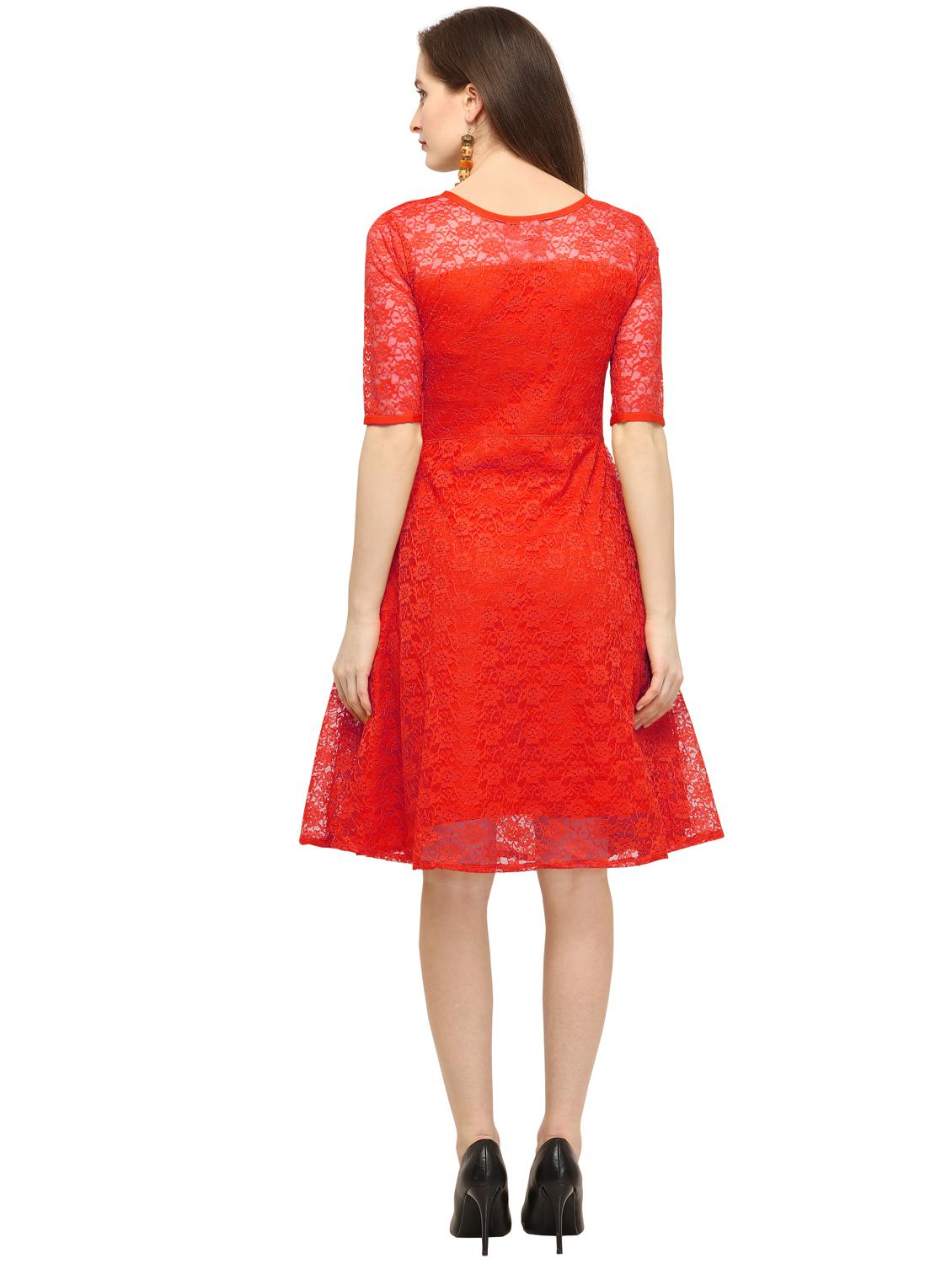 floral lace flared dress - 16276949 - Zoom Image - 3