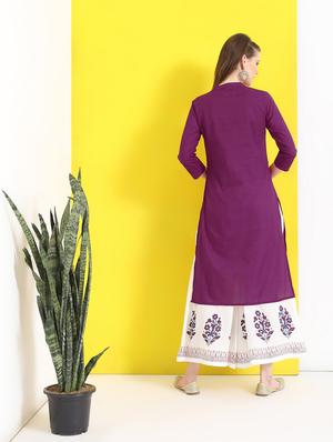 pintucks solid kurta with palazzo set - 16277084 - Standard Image - 3