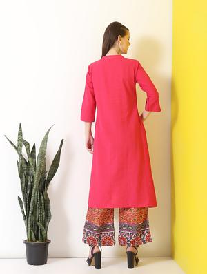block print kurta palazzo set - 16277147 - Standard Image - 3