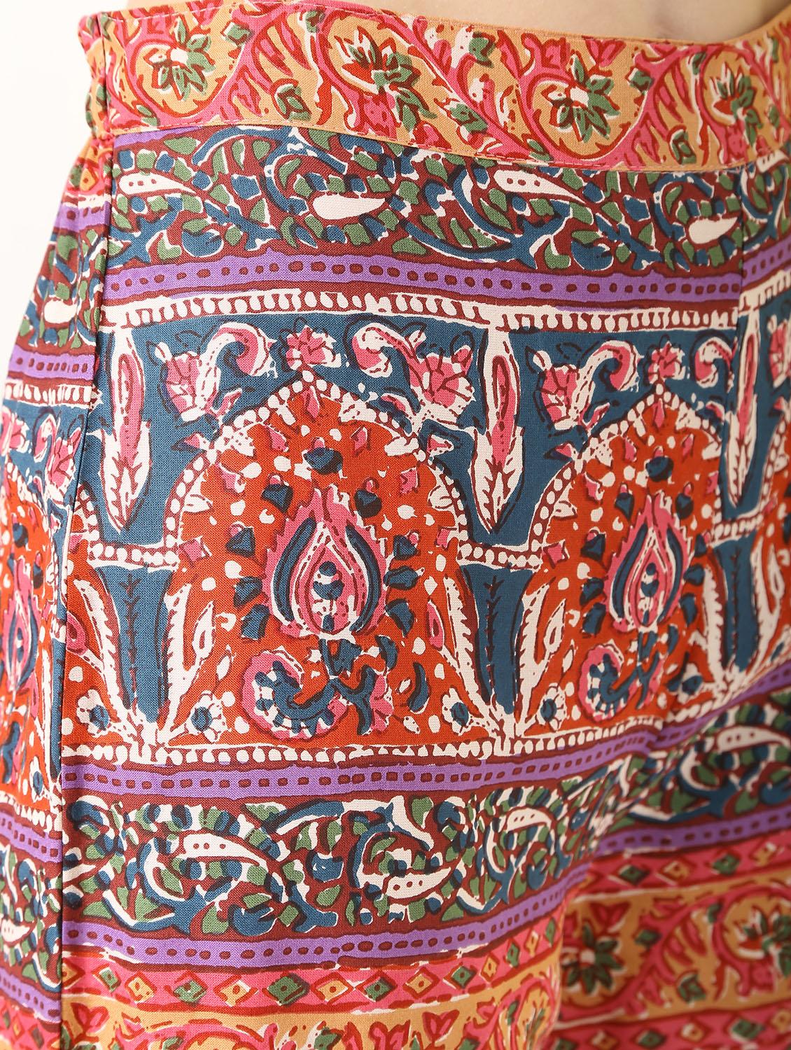 block print kurta palazzo set - 16277147 - Zoom Image - 6
