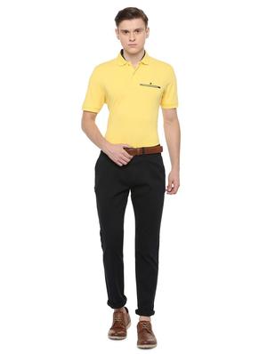 navy blue solid chinos - 16278035 - Standard Image - 3