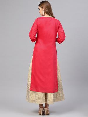 foil printed straight kurta - 16278997 - Standard Image - 3