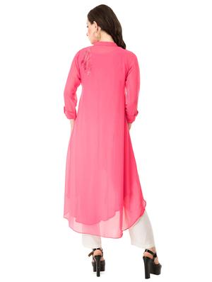 embellished high-low kurta - 16279388 - Standard Image - 3