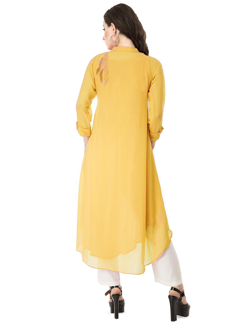 embellished high-low kurta - 16279393 - Zoom Image - 3