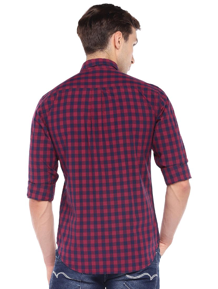 red cotton casual shirt - 16279715 - Zoom Image - 3
