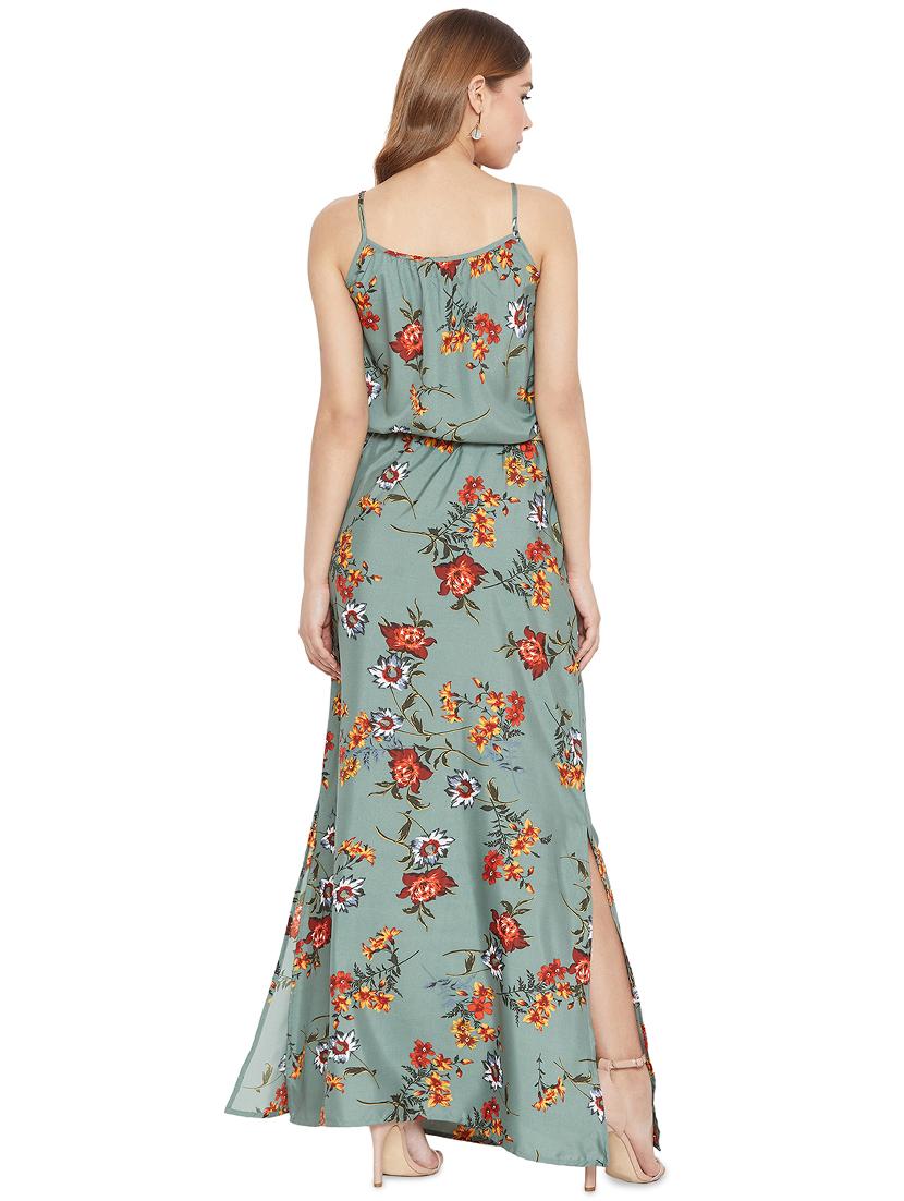 side slit floral maxi dress - 16280067 - Zoom Image - 3