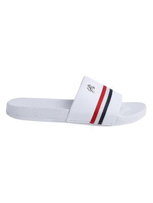 white leatherette slip on flip flops - 16280392 - Standard Image - 3